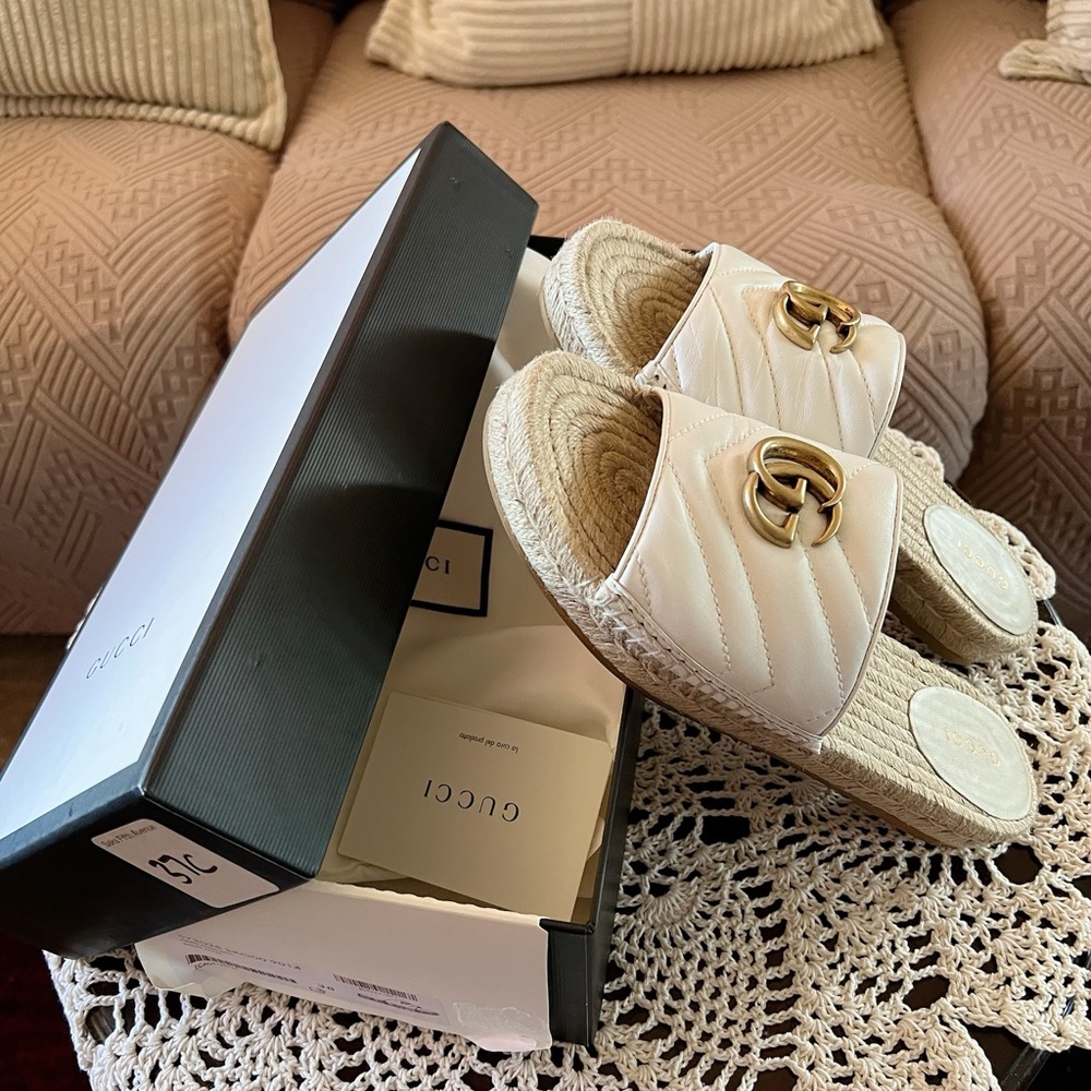 Gucci Women's White Slide Sandals